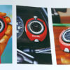 Vintage stopwatch Omega catalog --- close up on a colorful page --- ikonicstopwatch.com