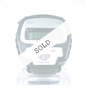 Vintage HEUER stopwatch ref. 1020 microsplit --- cover close-up shot (sold) --- ikonicstopwatch.com