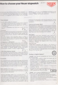 Vintage english 1981 HEUER stopwatch catalog --- page 3 --- ikonicstopwatch.com