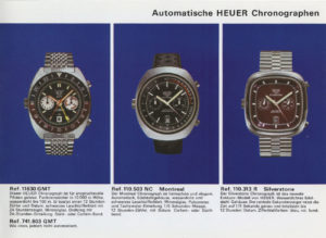 Catalogue vintage HEUER 1974 en allemand --- scan page 11 --- ikonicstopwatch.com