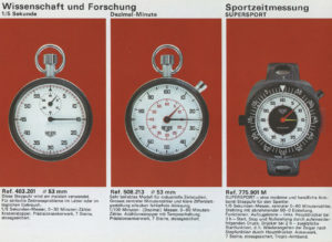 scan of a vintage HEUER german catalog --- page 4 --- ikonicstopwatch.com