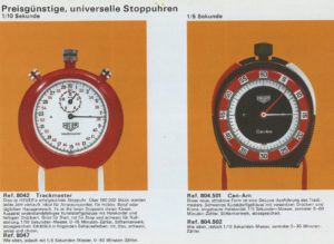 scan of a vintage HEUER german catalog --- page 8 --- ikonicstopwatch.com