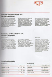 Catalogue vintage HEUER 1969 en allemand --- scan page 39 --- ikonicstopwatch.com