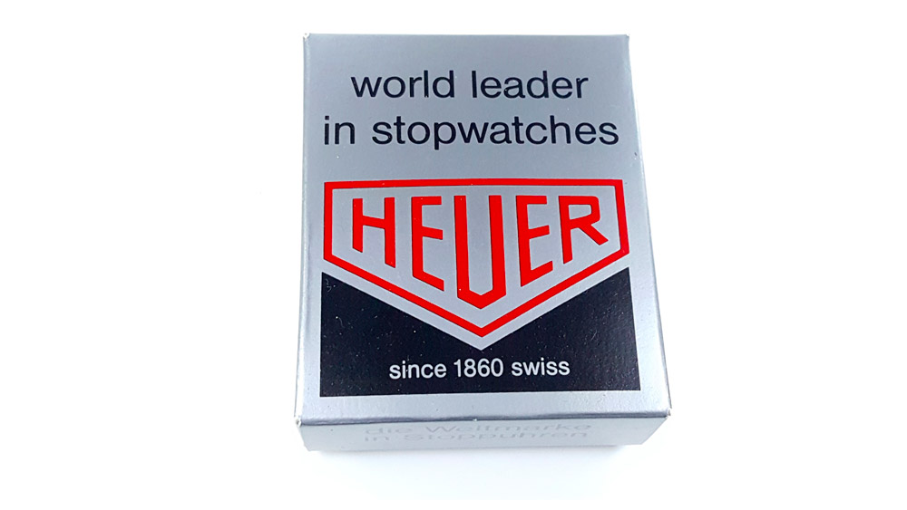 Vintage HEUER stopwatch ref. P6071 --- box closed --- ikonicstopwatch.com