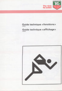Document français technique Tag HEUER de 1986 --- scan page3 : page de présentation --- ikonicstopwatch.com