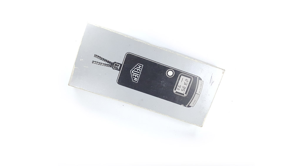 Vintage HEUER stopwatch ref. 120-microsplit --- closed box from top --- ikonicstopwatch.com