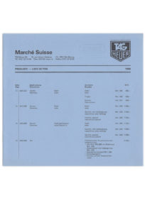 Liste de prix Tag HEUER de 1988 pour le marché Suisse --- scan page 1 --- ikonicstopwatch.com