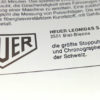 Vintage german HEUER commercial leaflet --- logo and adress zoom --- ikonicstopwatch.com