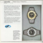 Vintage 1990 Tag HEUER catalog --- page 11 scan (ref. 844.006 and 840.006 warches) --- ikonicstopwatch.com