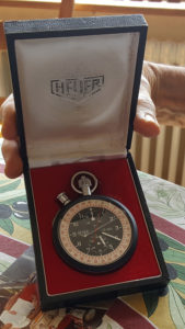 Entretien avec Jean Campiche --- chronographe HEUER ref. 11 401 utilisé par Jean Campiche chez Ferrari --- ikonicstopwatch.com