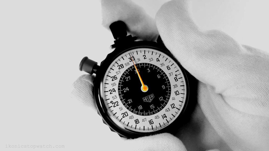 HEUER mechanical stopwatch basic checks --- reset hand alignment --- ikonicstopwatch.com